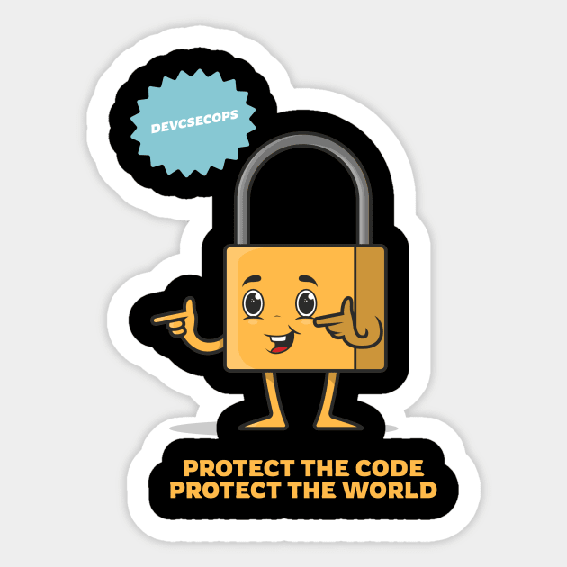 Protect the code, protect the world DevSecOps Sticker by TechTeeShop
